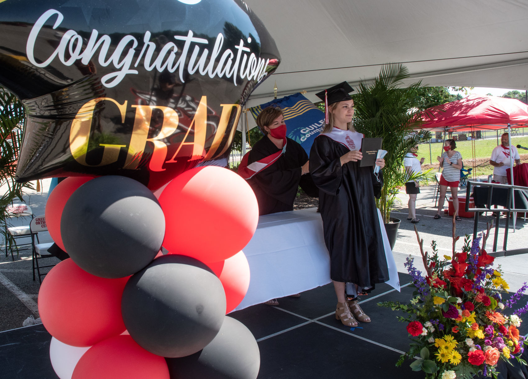 Northwest Guilford High School's drive-thru graduation